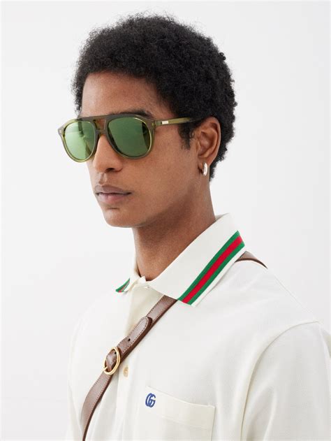 gucci logo temple aviator sunglasses|gucci aviator prescription sunglasses.